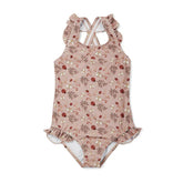 Nuuroo Ariel Fırfırlı UV Korumalı Kız Mayo Etnik